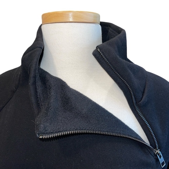Athleta Women's Tunic S Black Sweatshirt or Mini Dress Side Zip Neck Pullover - Picture 6 of 14